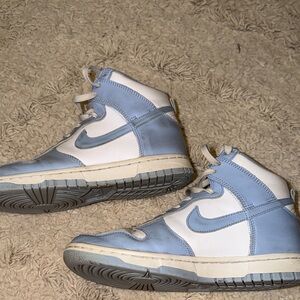 Nike Blue and White High-Top Sneakers